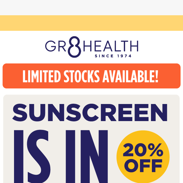 ENDS TONIGHT 😎 20% off selected sunscreen brands