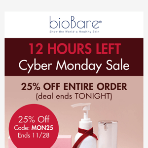 12 HOURS LEFT 🛍️ 25% OFF YOUR ORDER 🛍️ CYBER MONDAY SALE