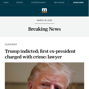 Trump indicted; first ex-president charged with crime: lawyer