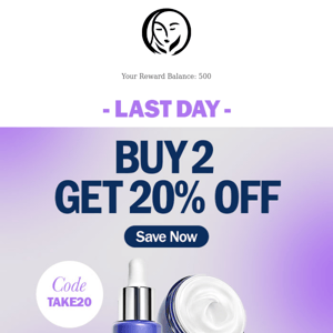 Last Chance To Save 20% Off