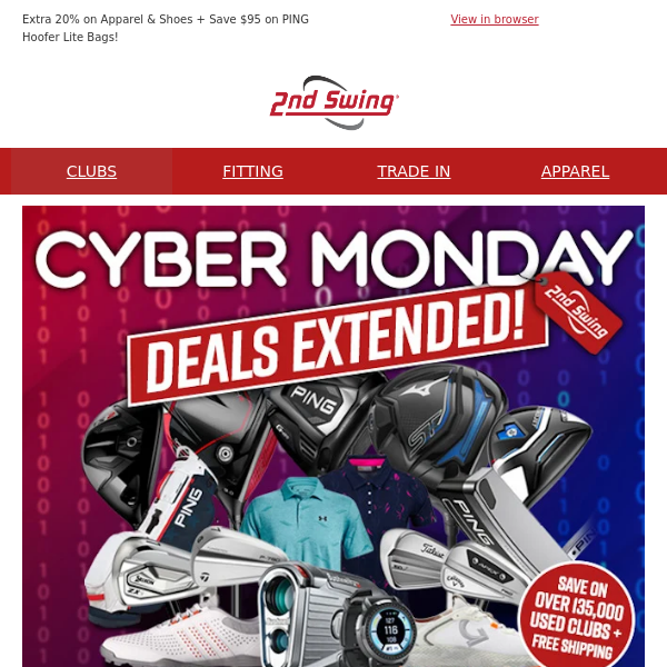 Cyber Deals Extended ⛳ Extra 20% OFF Used Clubs Ends Today + FREE Shipping