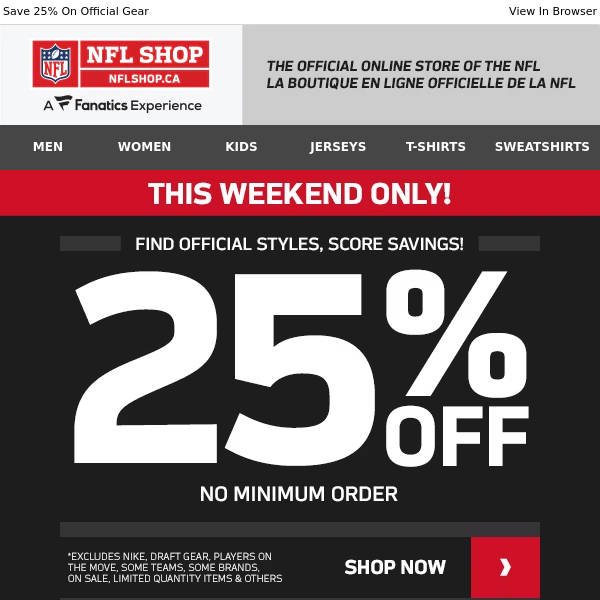 NFL Shop - Latest Emails, Sales & Deals