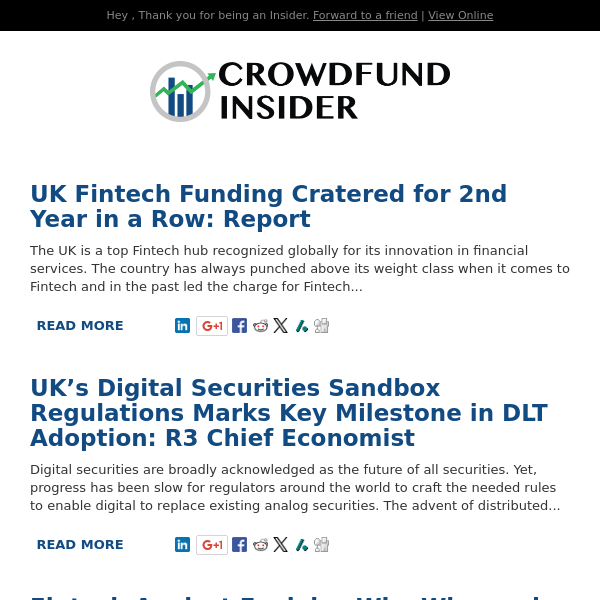 Digital Securities Progress in the UK, Fintech Funding, Blockchain Acceptance 😎😎