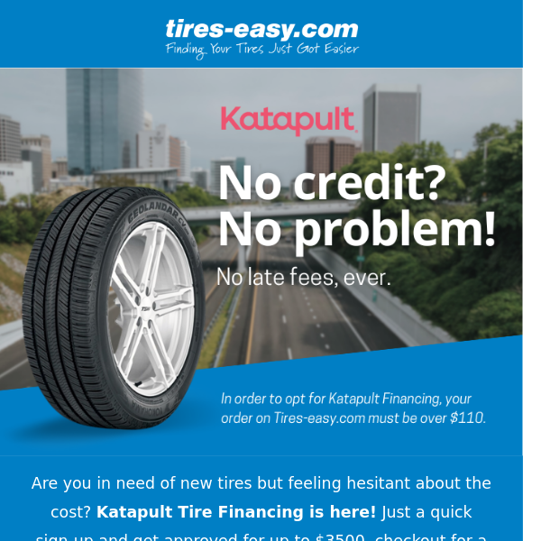 No Credit? No Problem! Finance Your Tires with Katapult