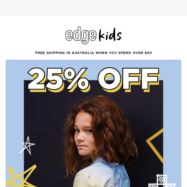 Edge Kids 25% Off Sitewide