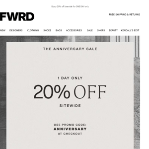 ANNIVERSARY SALE: 20% OFF SITEWIDE