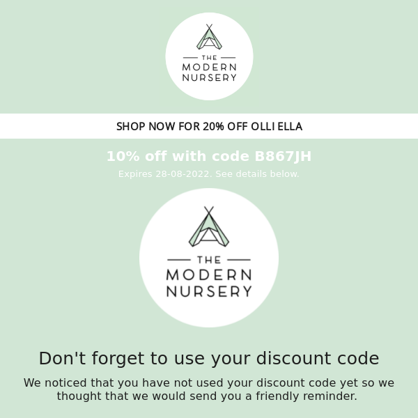 Expiring soon: Don't forget to use your discount code