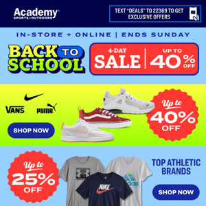 4-Day BACK-TO-SCHOOL SALE Ends Sunday