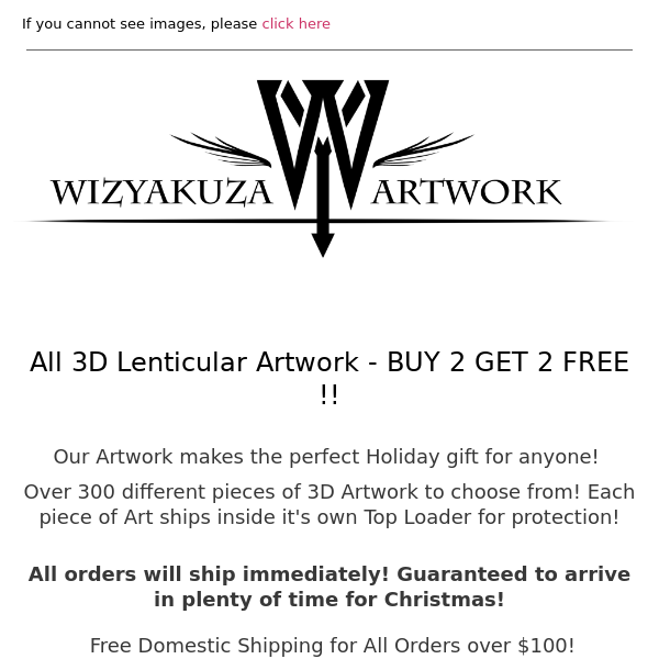 50% Off - Top Selling 3D Artwork! In time for Christmas! || Wizyakuza.com