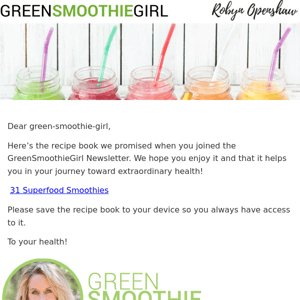 GSG Newsletter: Here's Your Smoothie Recipe Book