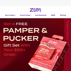 Free Zum Gift Set When You Spend $50 Or More Today!
