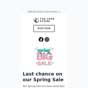 😎 Spring Sale Discounts - ENDING SOON!