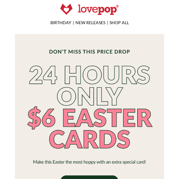 FLASH SALE: $6 Easter Cards