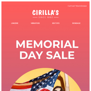 Memorial Day Weekend Offer! 20% off Sitewide!