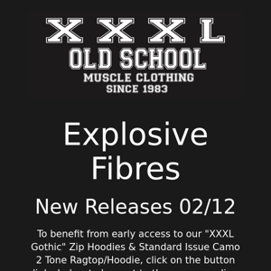 Copy of Explosive Fibres: Standard Issue Camo & Gothic Zip Hoodies  - Subscriber VIP Early Access