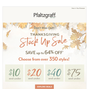 Set your Table For Thanksgiving - Up to 64% Off