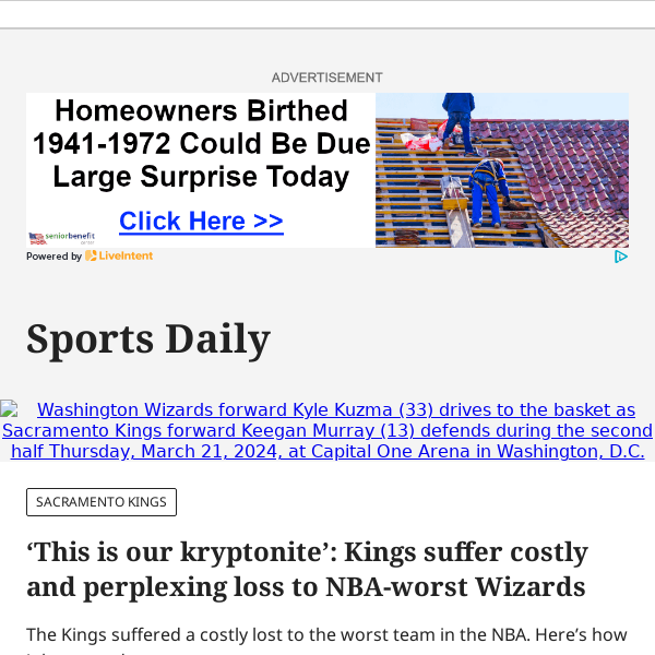 ‘This is our kryptonite’: Kings suffer costly and perplexing loss to NBA-worst Wizards