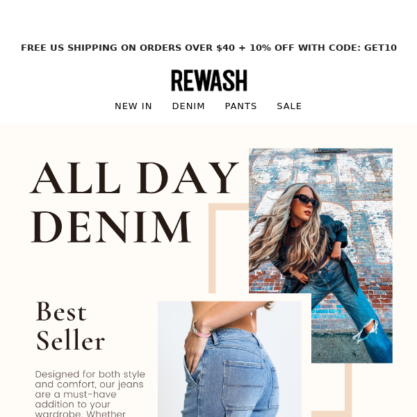 🔥BEST SELLING DENIM + 10% OFF🔥Don't Wait!