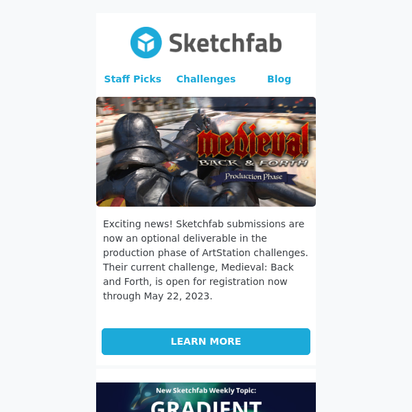 Sketchfab is now part of ArtStation Challenges