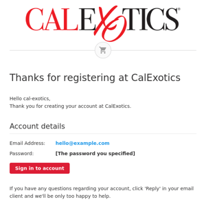 Thanks for registering at CalExotics