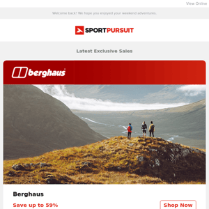 Up to 76% Off: Berghaus | Didriksons Kids | Didriksons | Redfoot Slippers | Spyder