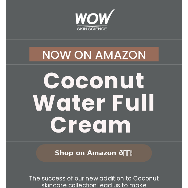 Get it on Amazon: Coconut Water Cream 🥥💦
