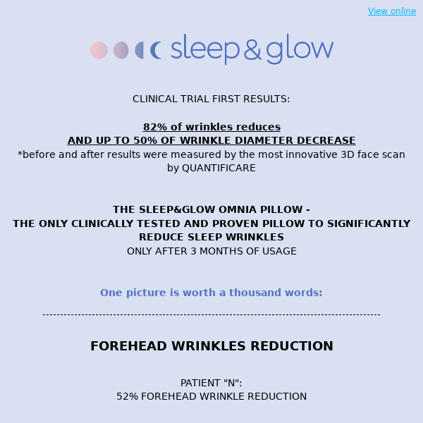 Clinical trial results👩‍⚕️ 82% of patients demonstrated sleep wrinkles reduction only after 3 months of usage the Omnia pillow