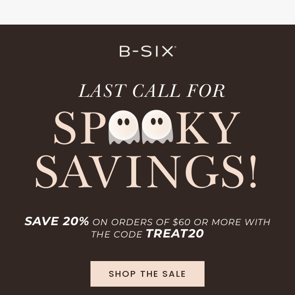 Don't miss your 20% treat! 🎃