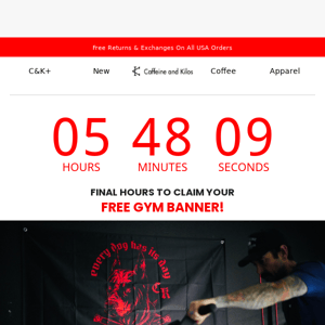 FINAL HOURS to claim your free gym banner! 🏋️‍♂️