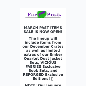 March Past Items Sale Now Open!!