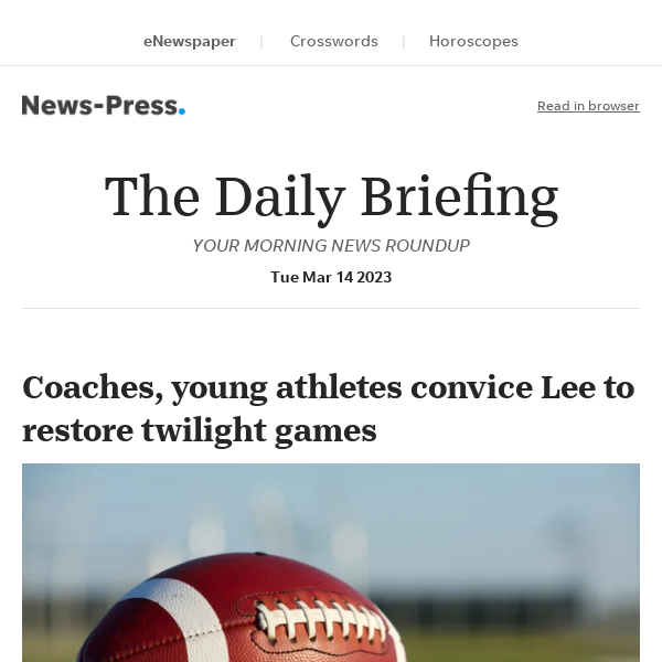 Daily Briefing: Coaches, young athletes convice Lee to restore twilight games