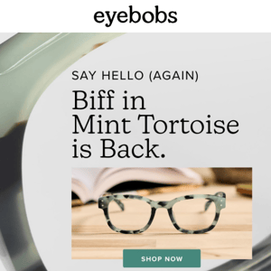 Biff in mint tortoise is back in stock👀