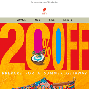 20% OFF FOR ALL SHOES