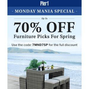 Up To 70% OFF Spring Furniture ☀️