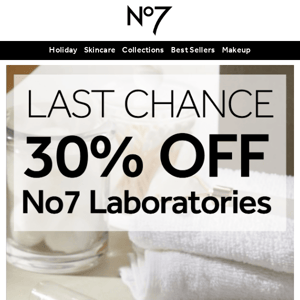 Ending Soon! 30% Off No7 Labs