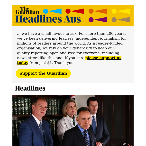 The Guardian Headlines: Australia politics live: Victorian Liberal leader under pressure over Deeming expulsion; Tasmania to ban public Nazi salute