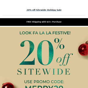 Holiday sitewide sale!! 20% off!🎁