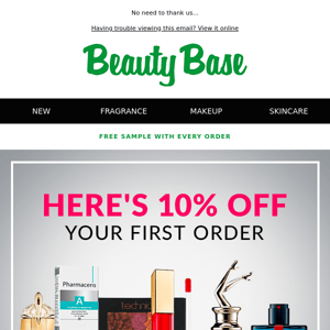 Beauty Base,  10% Off Your First Order!!
