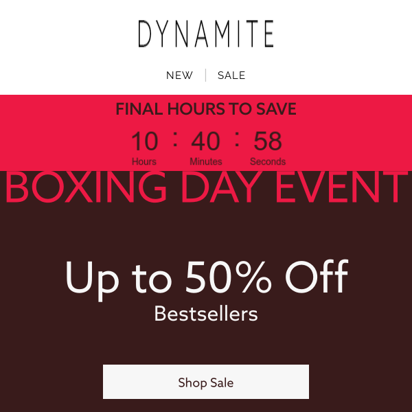 Clock Is Ticking: Save Up to 50% NOW