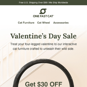 Valentine's Day Sale: $30 OFF Cat Exercise Wheel