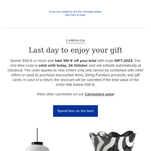 Last day: 100€ off as a gift