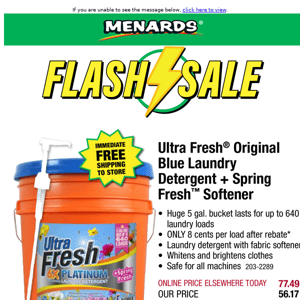 Ultra Fresh® 5-Gallon Liquid Laundry Detergent ONLY $29.99 After Rebate*!
