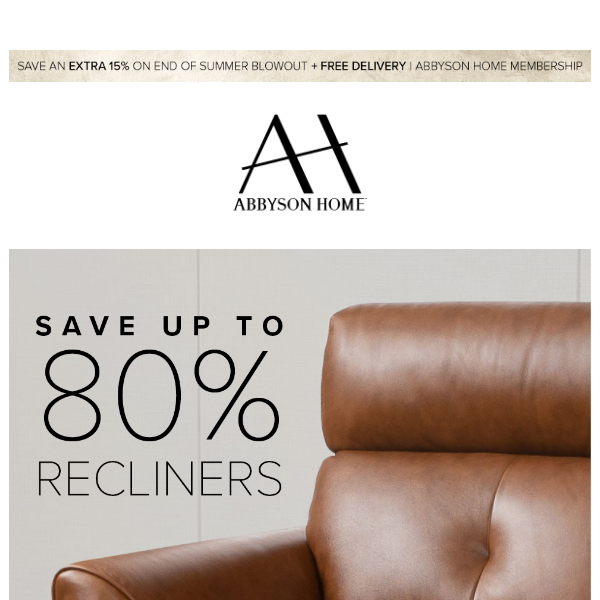 Last Chance: Indulge in Comfort with Up to 80% Off on Abbyson Seating!