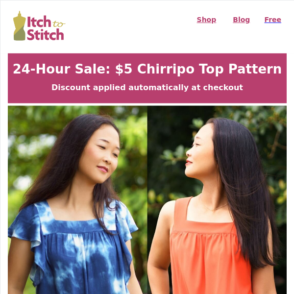 24-Hour Sale: Chirripo Top Pattern - $5 Today Only!