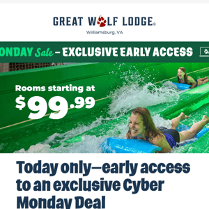 This Cyber Monday, make a splash IRL with $99.99 rooms