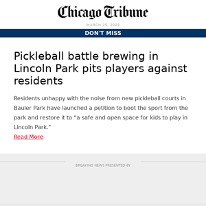 Battle brewing over pickleball in Lincoln Park