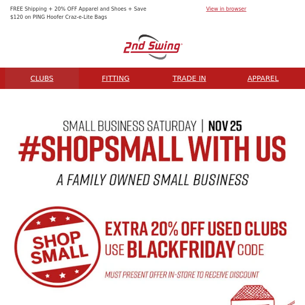 Small Business Saturday Golf Deals ⛳ 20% OFF Over 135,000 Used Clubs
