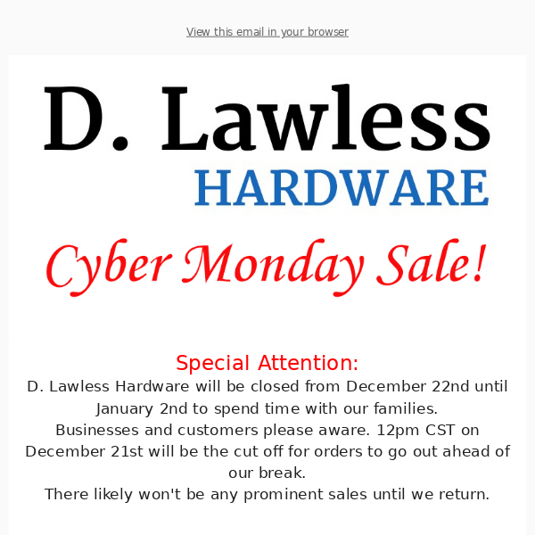 Christmas Vacation Info + Cyber Monday Sale is Still Up