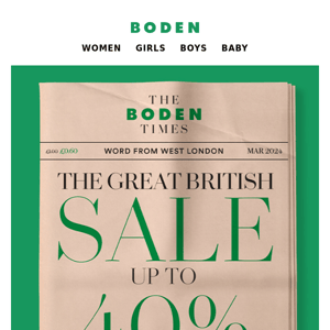 The up to 40% off Great British sale has landed