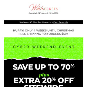 ⚡ Extra 20% Off Your Cyber Weekend Order!